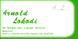 arnold lokodi business card